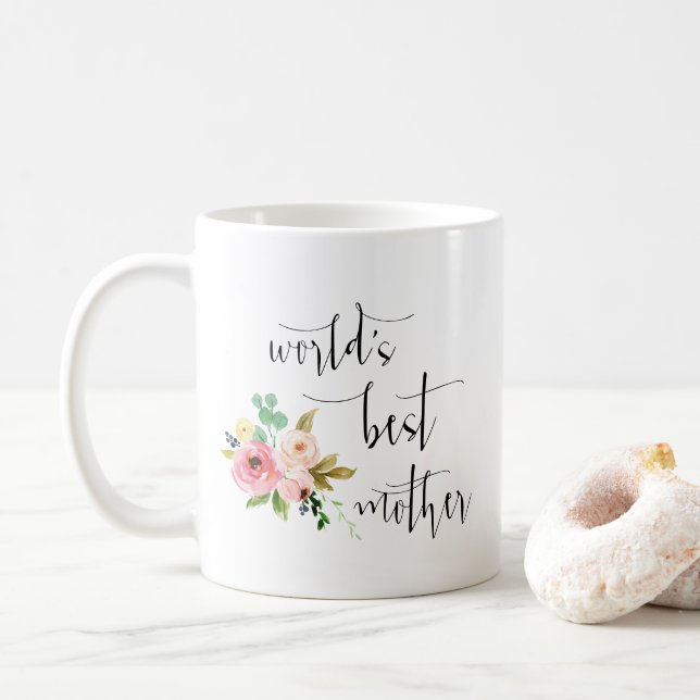 Den moderna minimala  Blommigten Världens bästa Mo Kaffemugg (Med munk)