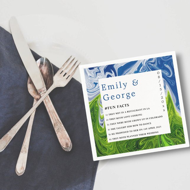 Den moderna minimala Grönten Blue Nature Abstrakt  Pappersservett (Skapare uppladdad)