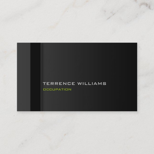 Den moderna minimala Grönten för visitkort, svart Visitkort (Framsida)