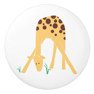 Den moderna minimala Gulten Giraffe Ceramic Drant Knopp