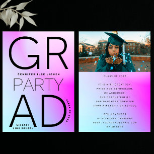 Den moderna minimala högskolan Grad Party Black Om Inbjudningar