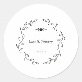 Den moderna minimala Svartvit-skogen Måne Runt Klistermärke