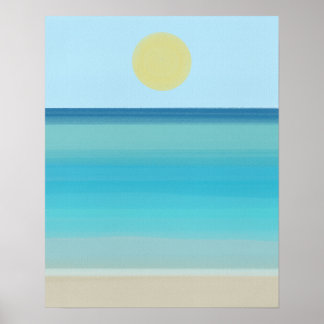 Den moderna minimalistiska Abstrakten Ocean Sandy Poster
