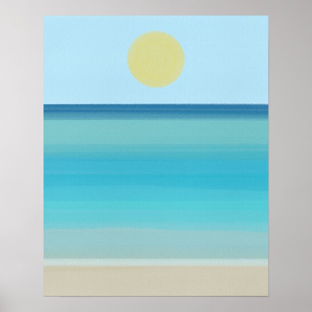 Den moderna minimalistiska Abstrakten Ocean Sandy  Poster (Framsidan)