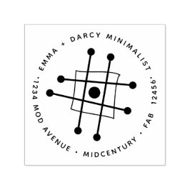 Den moderna, minimalistiska atomkvadratAtom i mitt Självfärgande Stämpel