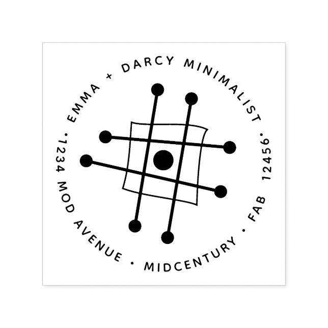 Den moderna, minimalistiska atomkvadratAtom i mitt Självfärgande Stämpel (Design)