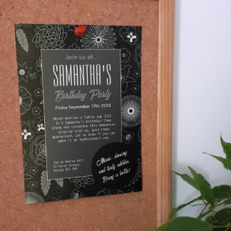 Den moderna minimalistiska Blommigten Blue & Lila  Inbjudningar