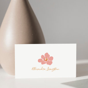 Den moderna minimalistiska Blommigten Terracotta R Visitkort