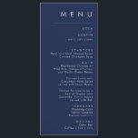 Den moderna minimalistiska dagstidningen Blue Silv Meny<br><div class="desc">Den moderna minimalistiska marinmiddagen i silver bröllop är perfekt för din klassboho bröllop. Dess enkla, unika abstrakta utformning tillsammans med ett minimalt skript för contemporaryn och en mörk marin färg palett ge för den här produkten känns som elegantens högtidliga lyx samtidigt som den förblir förenklad, chic bohemi. Behålla den som...</div>