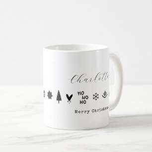 Den moderna minimalistiska Eleganten Black White-j Kaffemugg