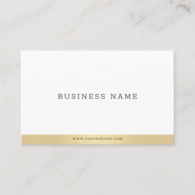 Den moderna minimalistiska Eleganten Guld White-Pr Visitkort (Framsida)