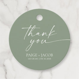 Den moderna minimalistiska Eleganten Sage Grönt Br Gåvor Etiketter