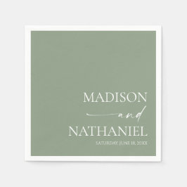 Den moderna minimalistiska Eleganten Sage Grönt Br Pappersservett