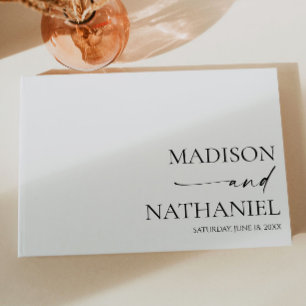 Den moderna minimalistiska Eleganten White Black B Gästböcker