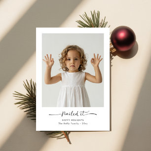 Den moderna, minimalistiska familjefolljulen har i julkort