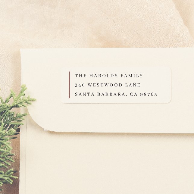 Den moderna, minimalistiska familjen Namn & Adress Returadress Etikett (Skapare uppladdad)