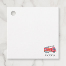 Den moderna minimalistiska Fireman-födelsedagsfest Gåvor Etiketter