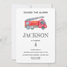 Den moderna minimalistiska Fireman-födelsedagsfest