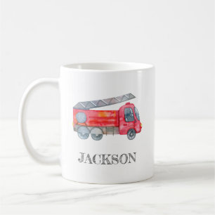 Den moderna minimalistiska Fireman-födelsedagsfest Kaffemugg