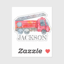 Den moderna minimalistiska Fireman-födelsedagsfest Klistermärken