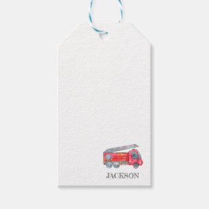 Den moderna minimalistiska Fireman-födelsedagsfest Presentetikett