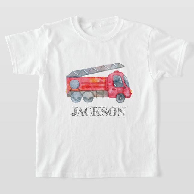 Den moderna minimalistiska Fireman-födelsedagsfest T Shirt (Laydown)