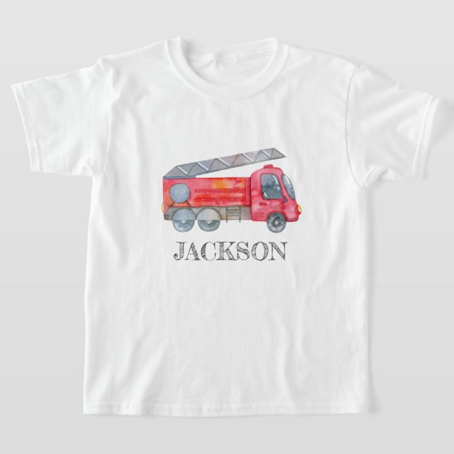 Den moderna minimalistiska Fireman-födelsedagsfest T Shirt (Laydown)