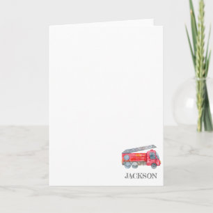 Den moderna minimalistiska Fireman-födelsedagsfest Tack Kort