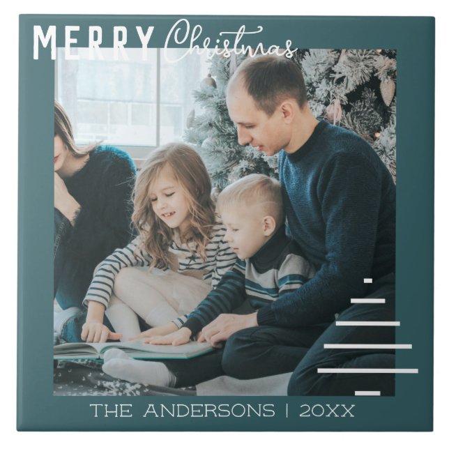 Den moderna minimalistiska God jul-Grönten Gräs Tr Kakelplatta (Framsidan)