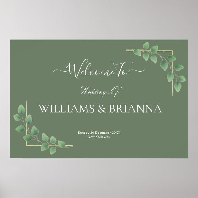 Den moderna minimalistiska Grönten Geometric Bröll Poster (Framsidan)