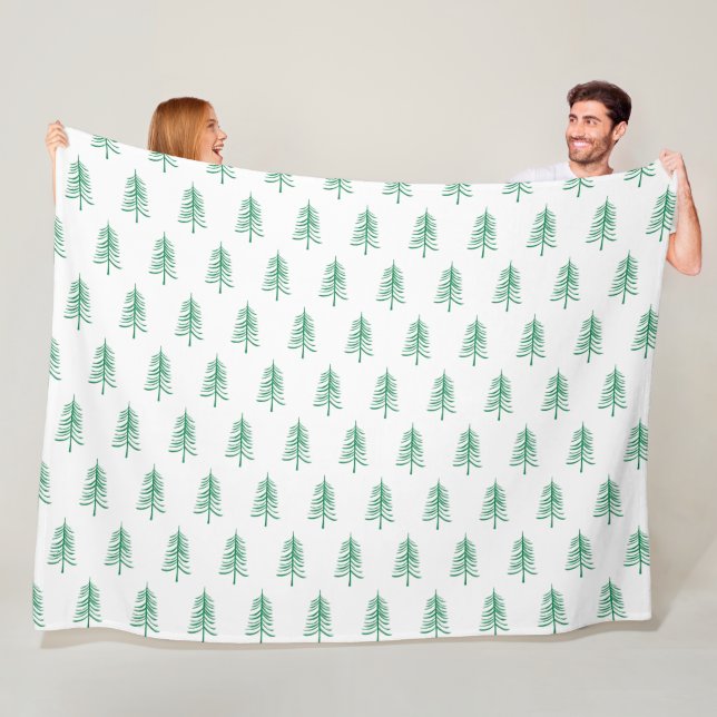 Den moderna minimalistiska Grönten Julgran Fleecefilt (På plats)
