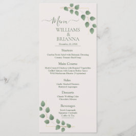 Den moderna minimalistiska Grönten Lämna Bröllop F Meny
