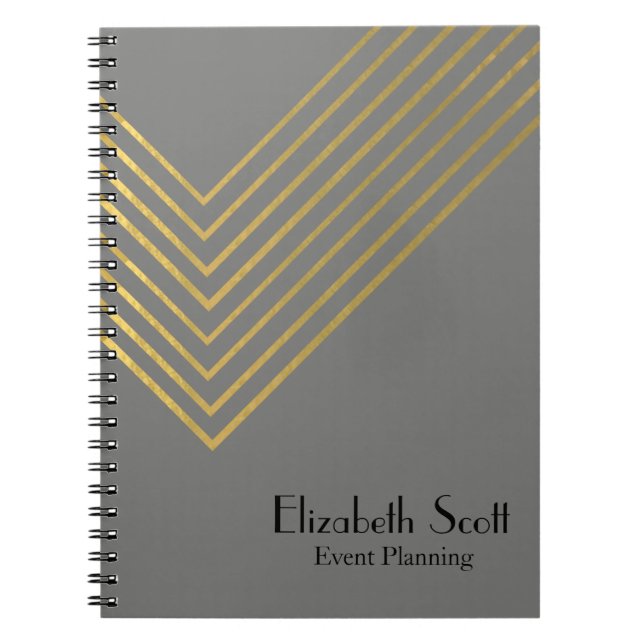 Den moderna minimalistiska Guld-geometriska utform Anteckningsbok (Framsidan)