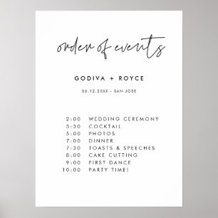Den moderna minimalistiska händelseordningen poster