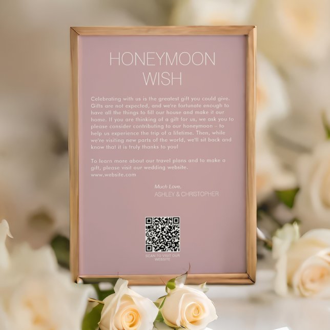 Den moderna minimalistiska Honeymånfonden Bröllop Poster (Skapare uppladdad)