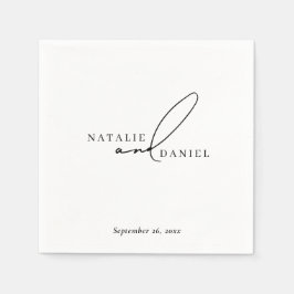 Den moderna minimalistiska klassiska Chicen Bröllo Pappersservett