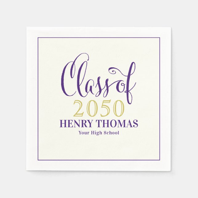 Den moderna minimalistiska Lilan i studenten Pappersservett (Framsidan)