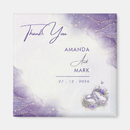 Den moderna minimalistiska Lilan Lilac Bröllop Magnet