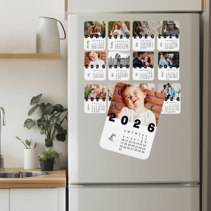 Den moderna minimalistiska maj 2026-fotokalender magnet