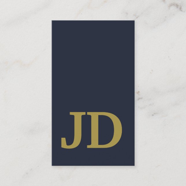 Den moderna minimalistiska marinblått och Guld-Pro Visitkort (Framsida)