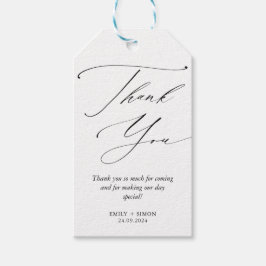 Den moderna minimalistiska Märkrn Bröllop Tack Gif Presentetikett