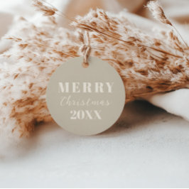 Den moderna minimalistiska Märkrn God jul Beige Gi Gåvor Etiketter