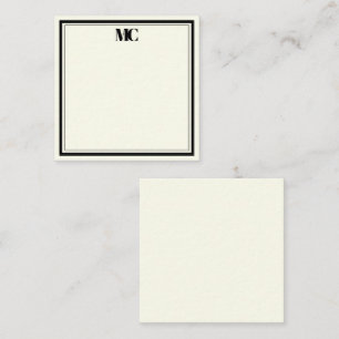 Den moderna, minimalistiska monogram två Gräns Cre Anteckningskort