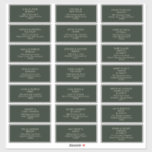 Den moderna minimalistiska Mörk grönt Gulten Guest Klistermärken<br><div class="desc">Denna moderna minimalist | mörk grönt gult gästdekal adress är perfekt för din klassboho bröllop. Dess enkla, unika abstrakta utformning tillsammans med ett minimalt skript för contemporaryn och ett vitt och mörk grönt färg palett ge för den här produkten känns som elegantens formella lyx samtidigt som den förblir förenklad, chic...</div>