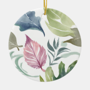 Den moderna, minimalistiska Namn-Blommigten Julgransprydnad Keramik