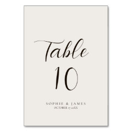 Den moderna minimalistiska Neutralten Bröllop Bordsnummer