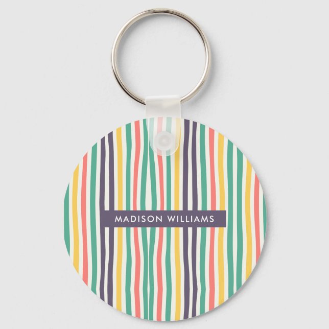 Den moderna minimalistiska nyckelkedjan Monogram F Nyckelring (Framsida)