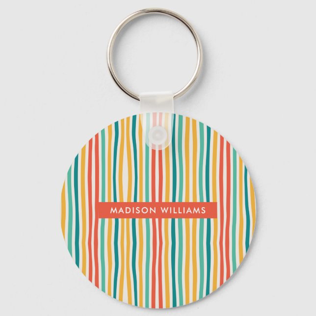 Den moderna minimalistiska nyckelkedjan Monogram F Nyckelring (Framsida)