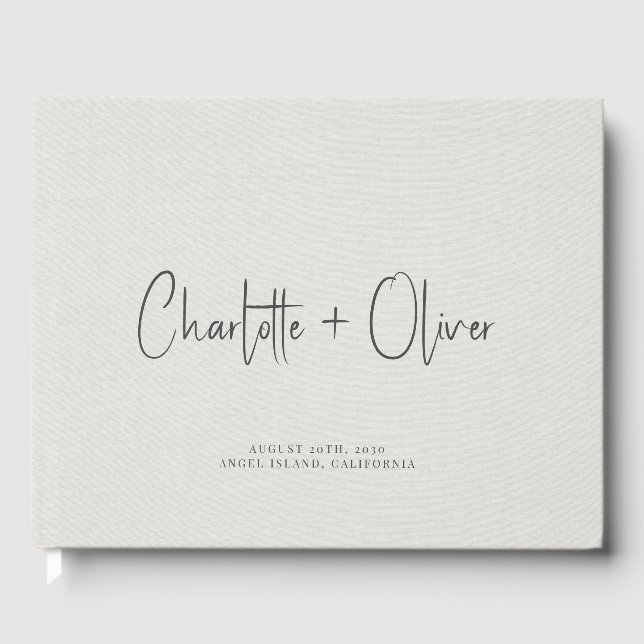 Den moderna minimalistiska Personligen Bröllop Gästböcker (Framsida)
