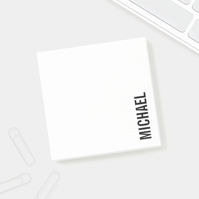 Den moderna minimalistiska Personligen Namn Post-it Block (Skapare uppladdad)